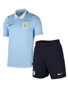 Billige Uruguay Hjemmedraktsett Barn VM 2026 Kortermet (+ Korte bukser)